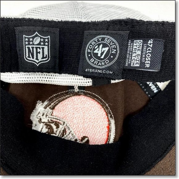 Cleveland Browns Fitted Hat Mesh Stretch - Picture 8 of 8
